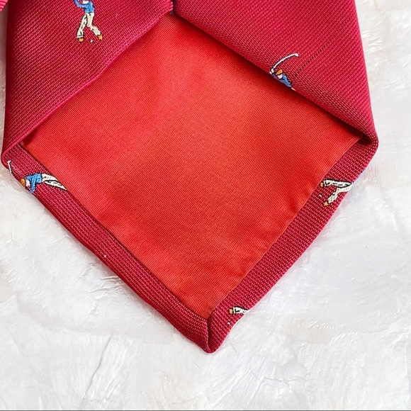 Vintage Red Men’s Golfer Polyester Tie Fathers Day - Picture 7 of 9